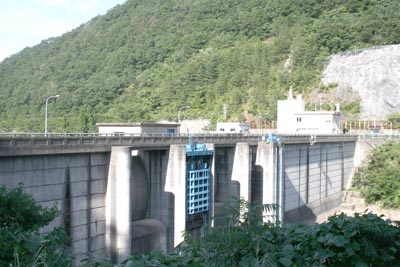 左岸上流側から見た堤体