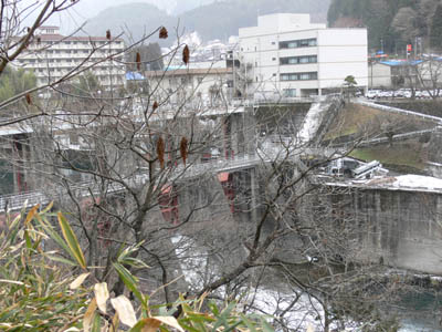 右岸から下流側は木が邪魔で・・・