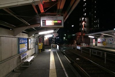 案内板と踏切あり