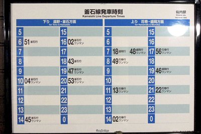 発車時刻表