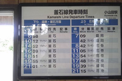 発車時刻表