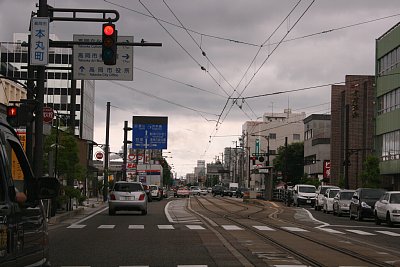 広小路停留場から下りは複線となっています