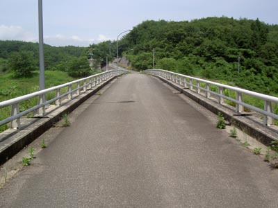 天端上は車が通れる道路になっています