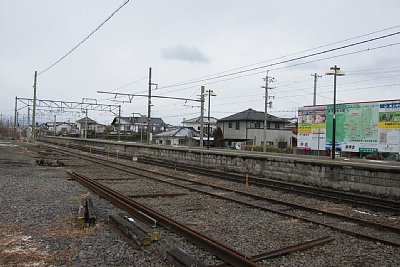 この辺りがレールの保管場所