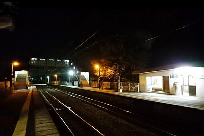 夜の田上駅