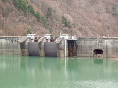 右岸上流側から見た堤体