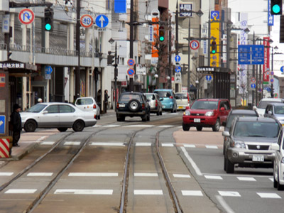 西町停留場付近
