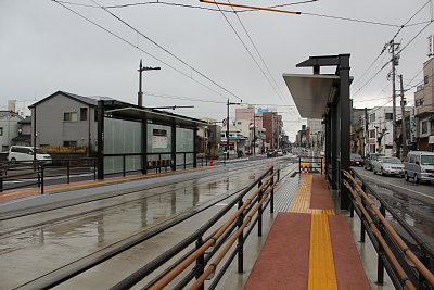 移設された安野屋停留場