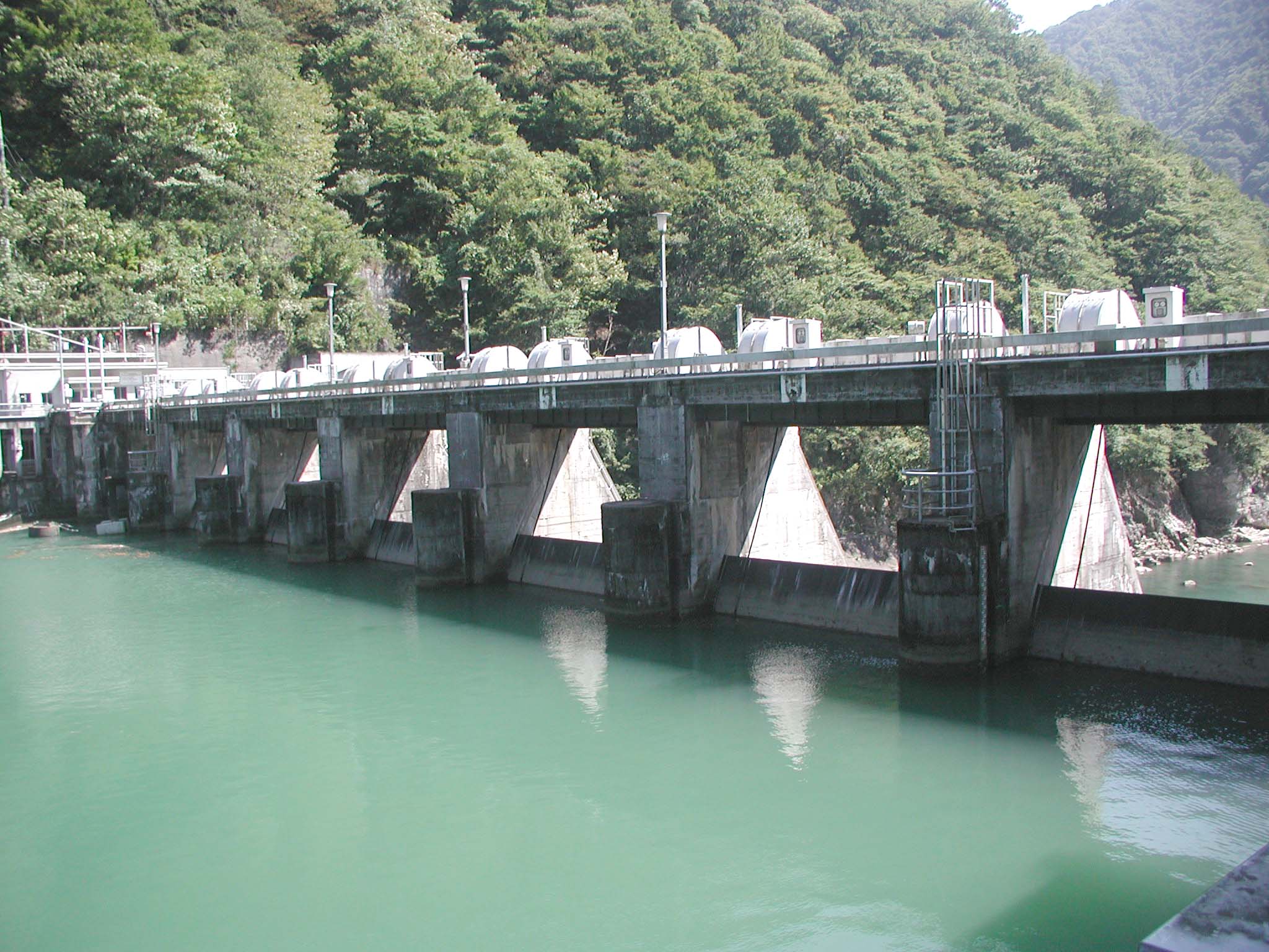 右岸から堤体上流側を見る